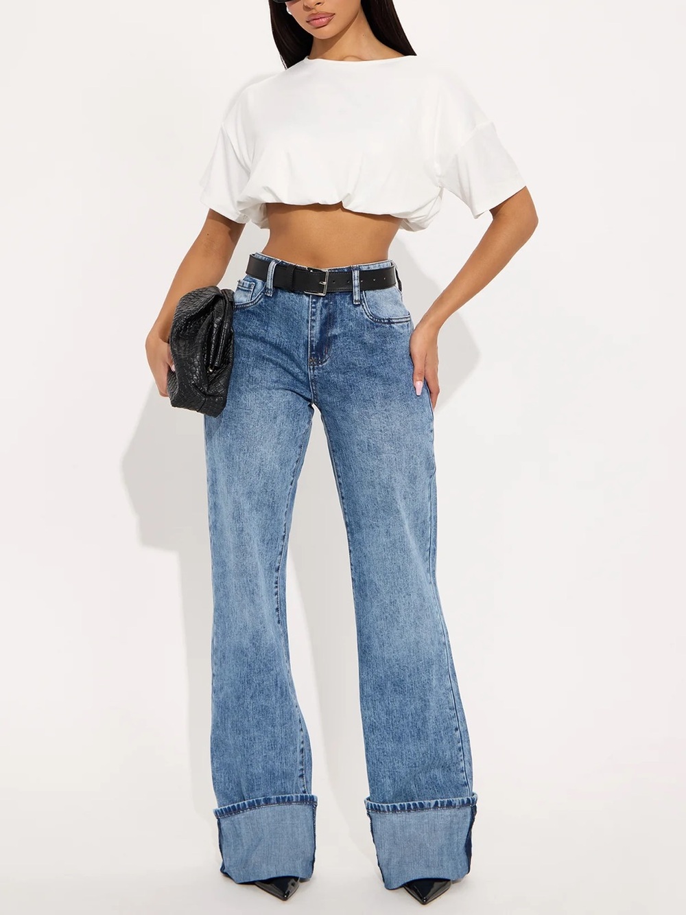 TALL On My Radar Cuffed Straight Leg Jeans - Medium Wash